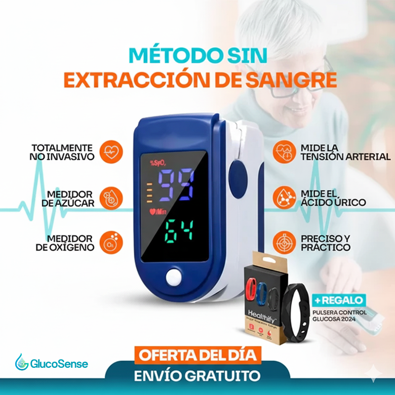 GlucoSense™ 3-in-1: Glucose, Blood Pressure, and Oxygen Without Needles + Exclusive Gift